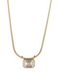 Brigitte Bezel Charm Necklace - Gold