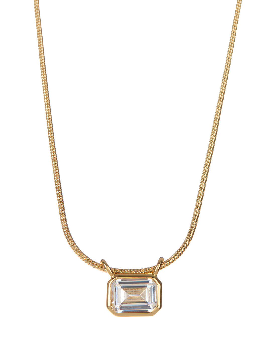 Brigitte Bezel Charm Necklace - Gold