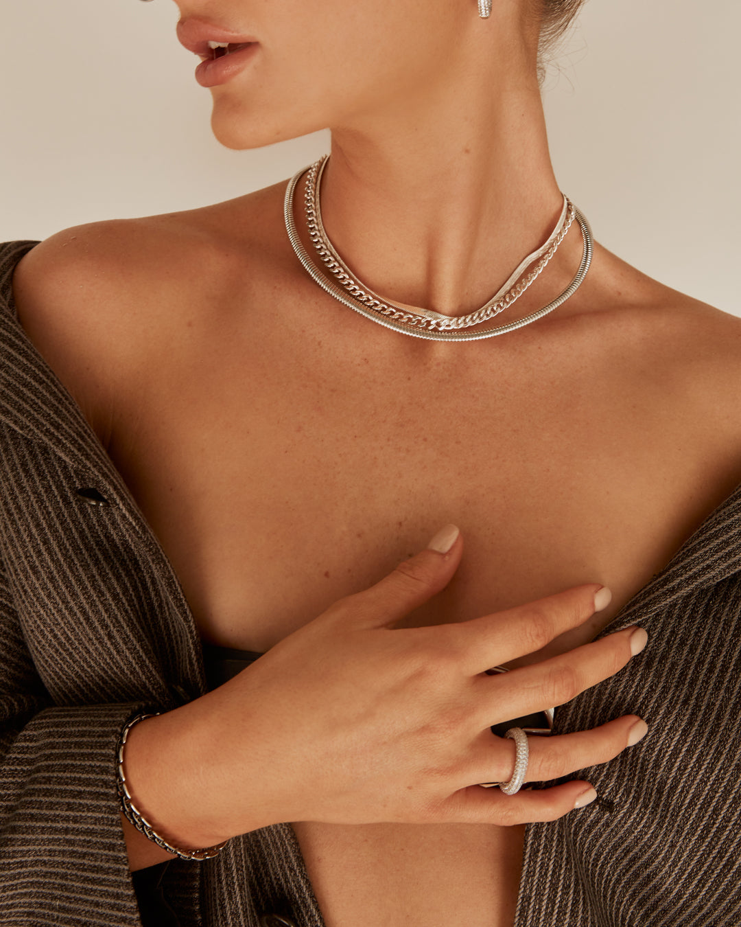 Mini Flex Snake Chain Necklace - Silver — alternate view
