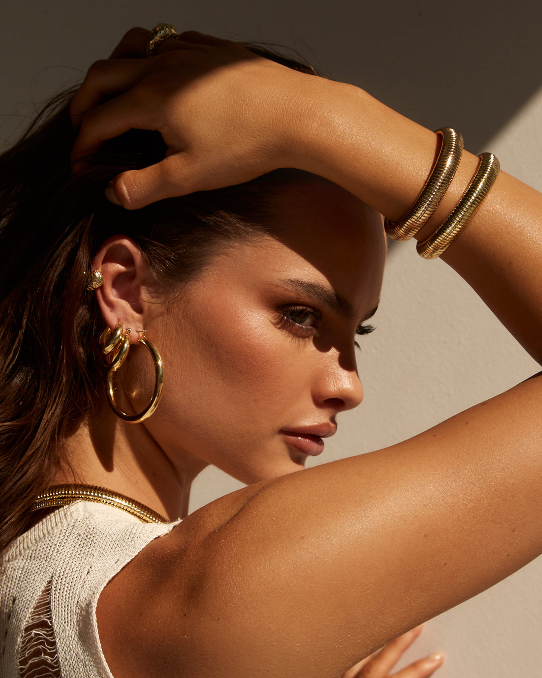 Flex Snake Chain Bracelet - Gold — another angle