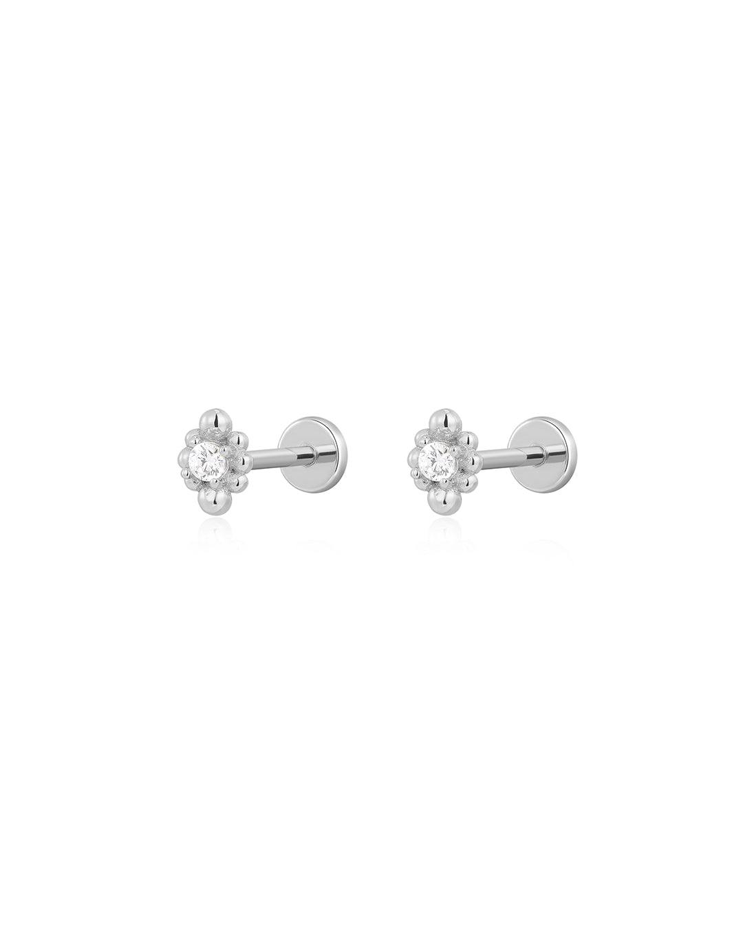 Bubble Diamonte Studs in Silver - Earrings — alternate view
