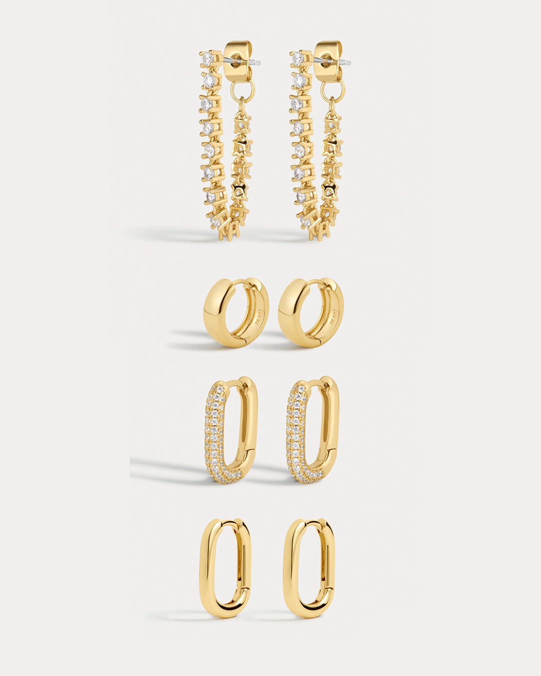 Ear Stack Edit - Gold - Earrings — set view