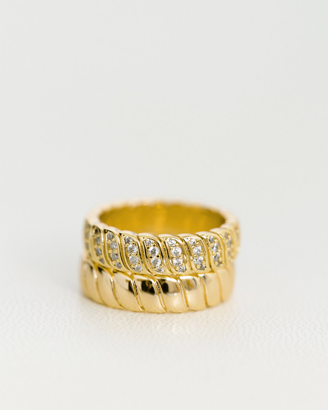 Snake Chain Ring Set — alternate angle