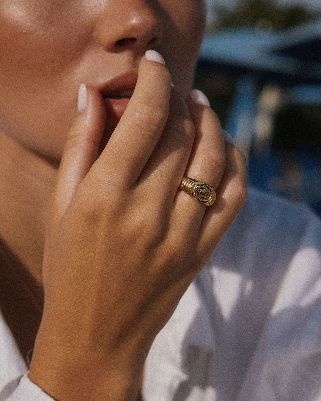 Coquille Swirl Ring — another angle