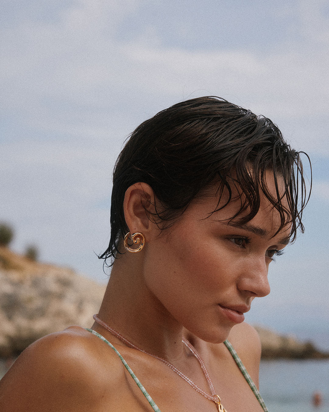 Seashell Coil Studs - Earrings — alternate view 2