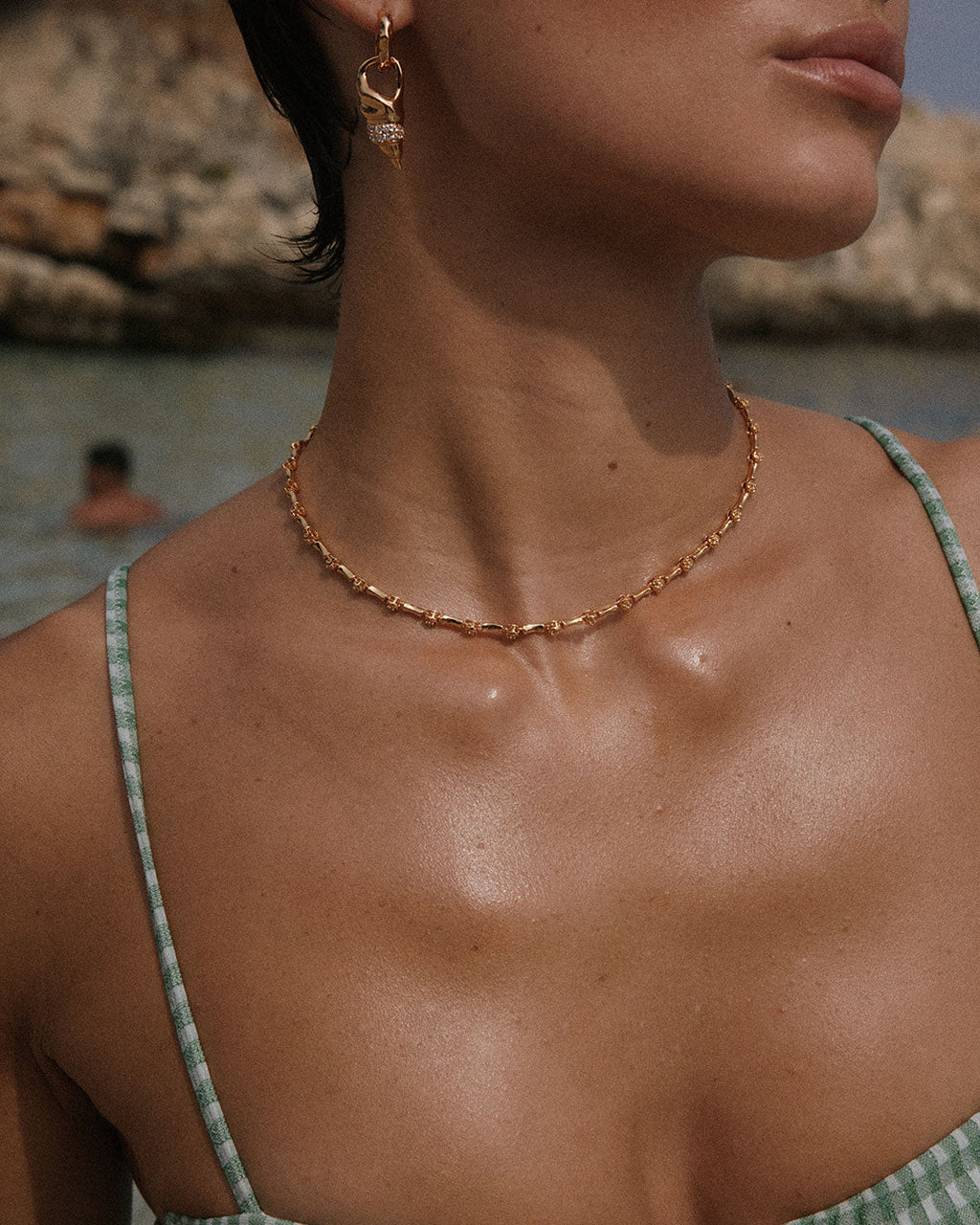 Coquille Tennis Necklace — alternate view