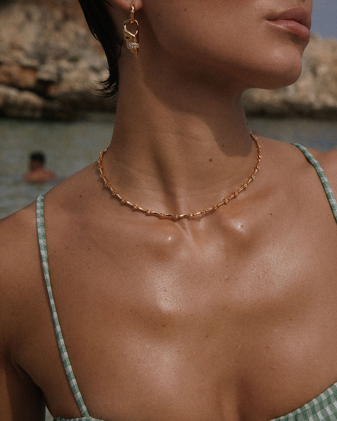 Coquille Tennis Necklace — alternate view