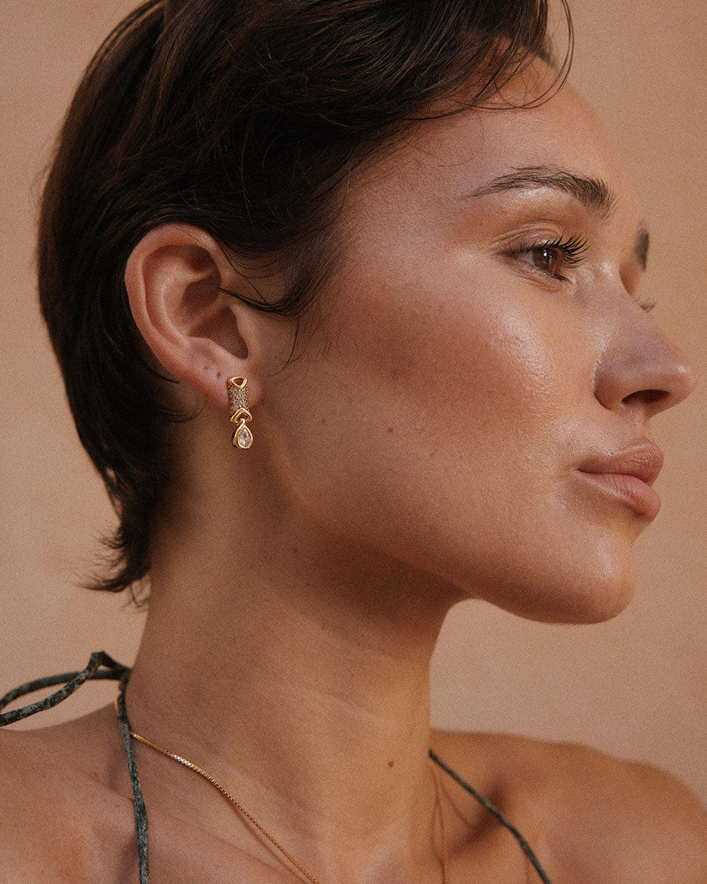 Cannoli Studs - Earrings — another angle