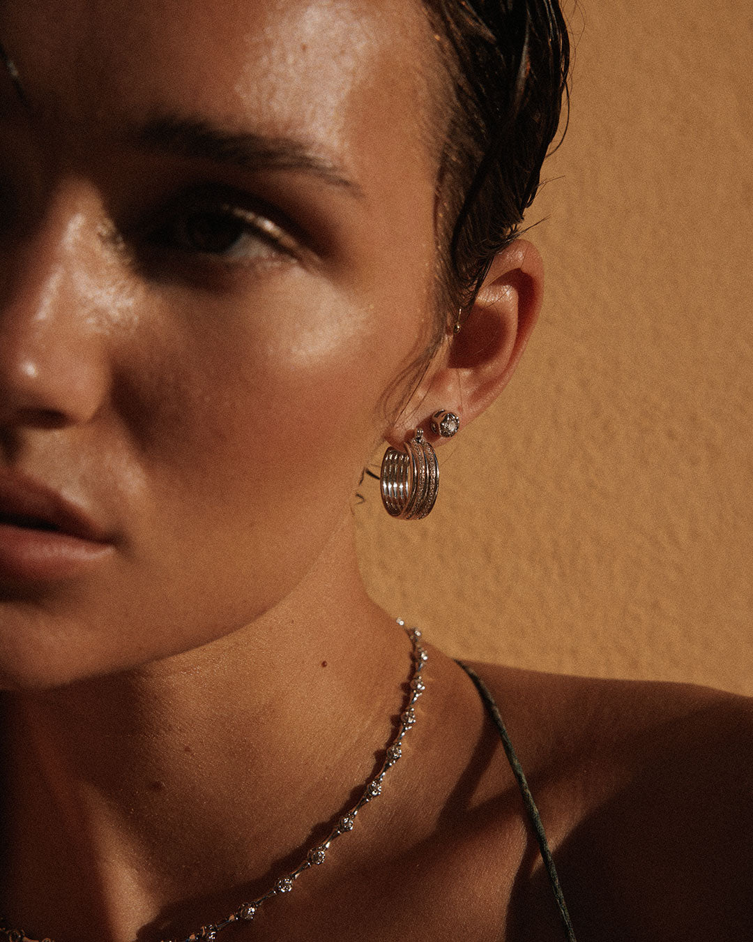 Ridged Positano Hoops — alternate view 2