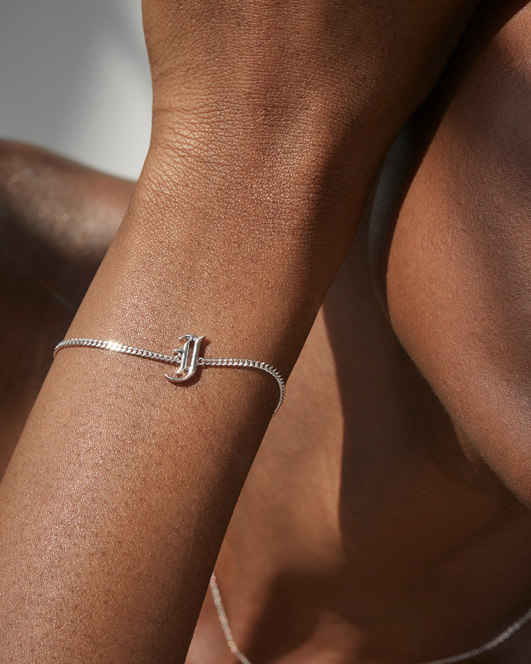 Initial Bracelet- Old English — alternate angle