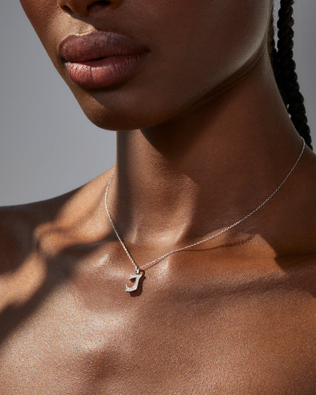 Pavé Initial Necklace— Vintage — alternate view 2