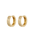 Checkerboard Pavé Hoops - Gold