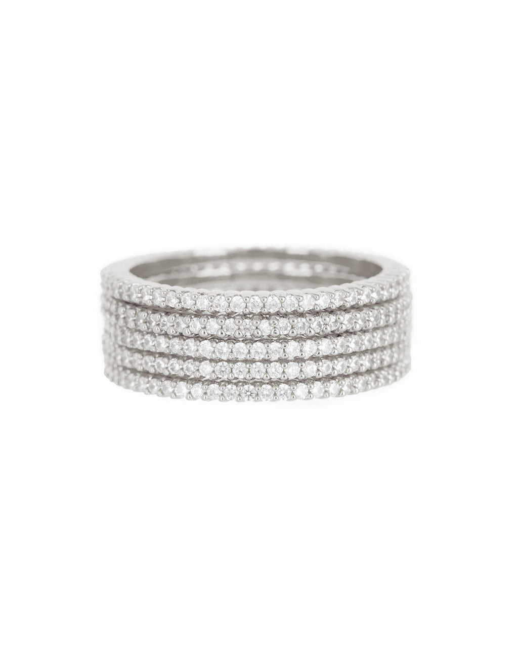 Classique Pavé Bands Set - Silver - Rings