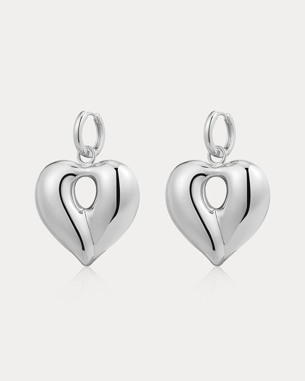 Corazon Statement Hoops in Silver — alternate view