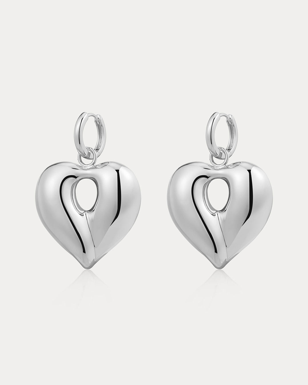 Corazon Statement Hoops in Silver — alternate view