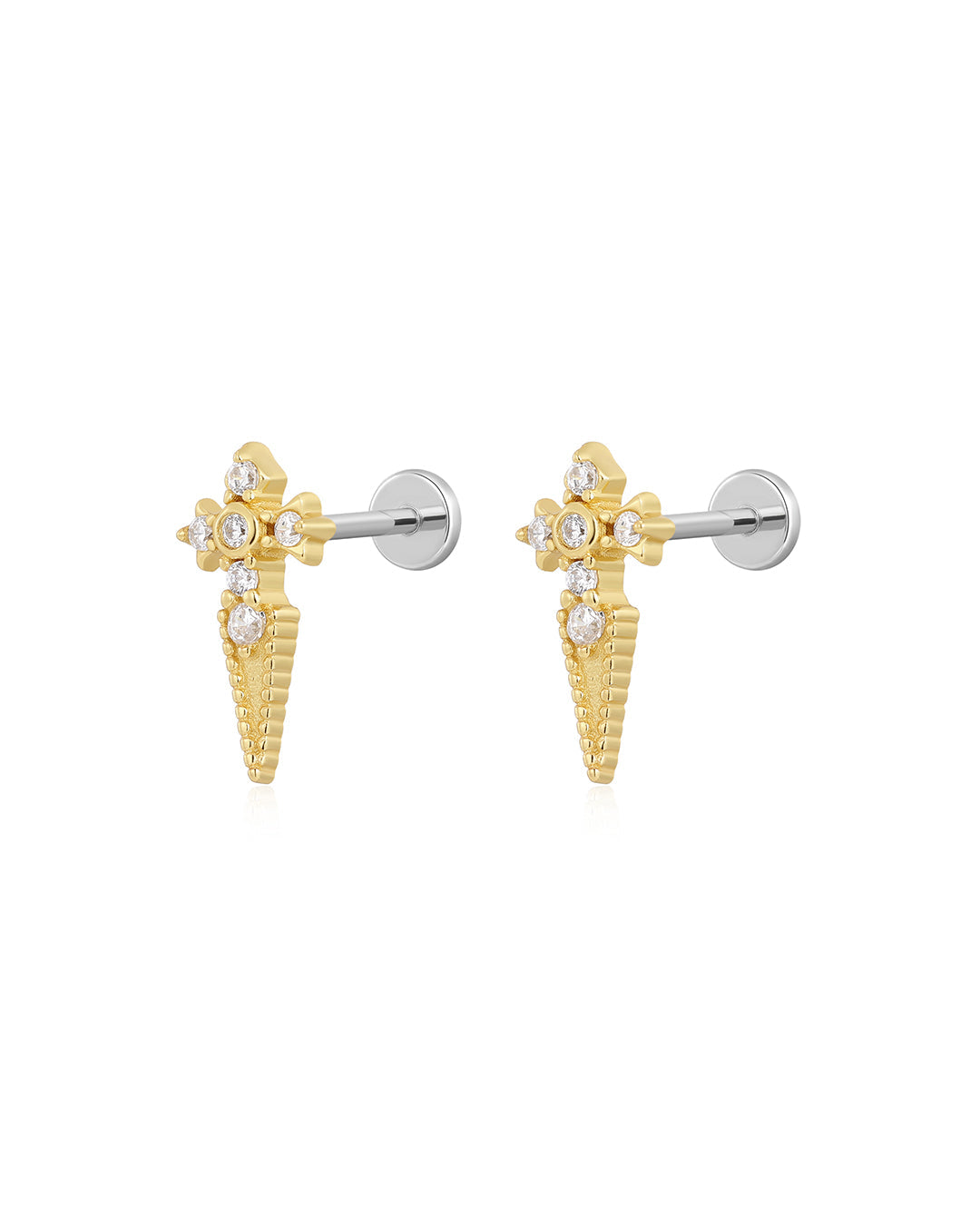 Cross Studs in Gold - Earrings
