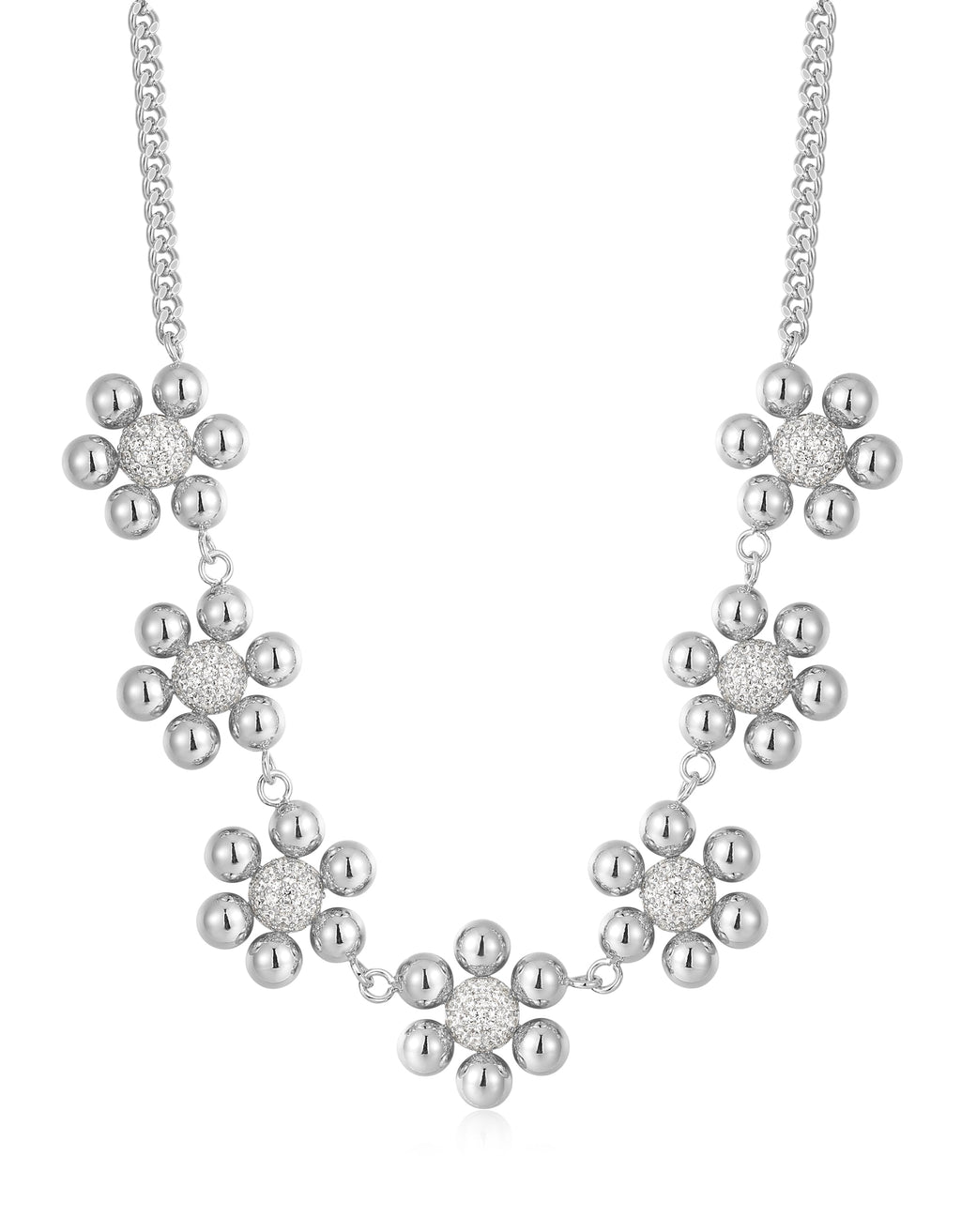 Daisy Statement Necklace - Silver