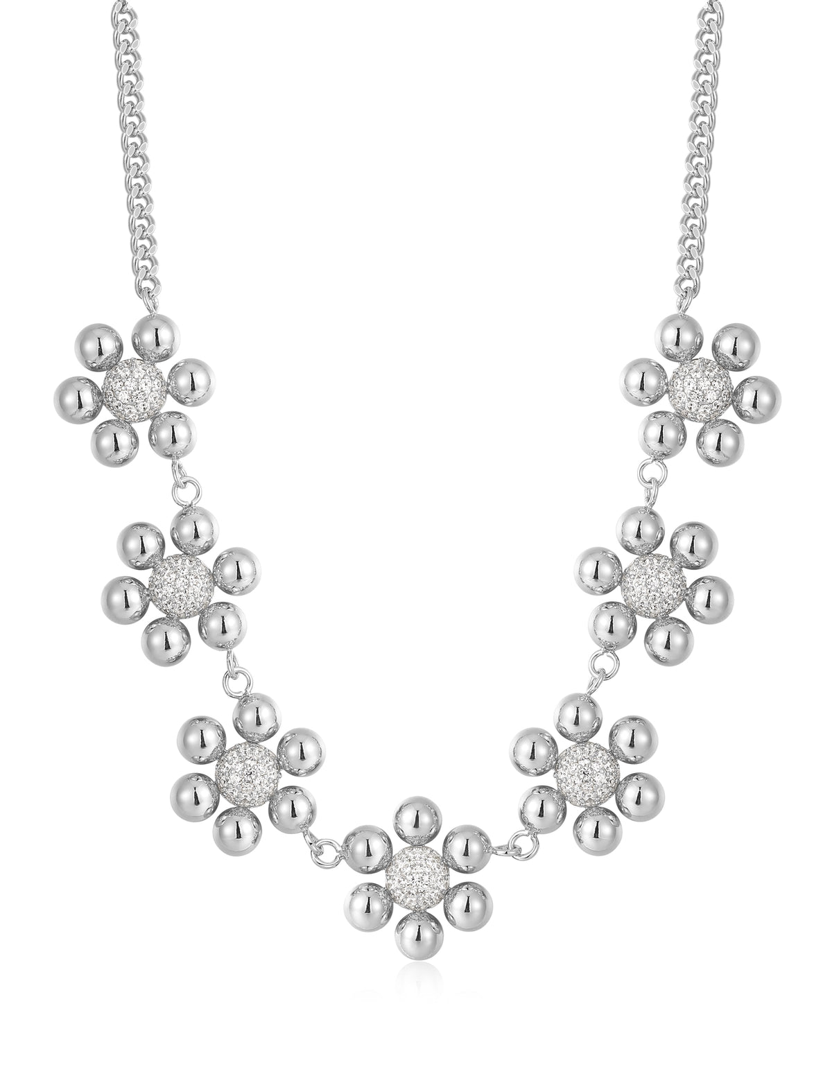 Daisy Statement Necklace - Silver