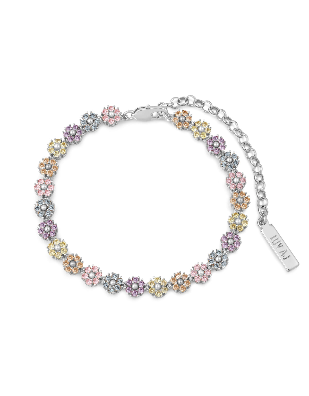 Daisy Studs Anklet - Silver