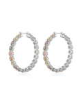 Daisy Studs Hoops - Silver
