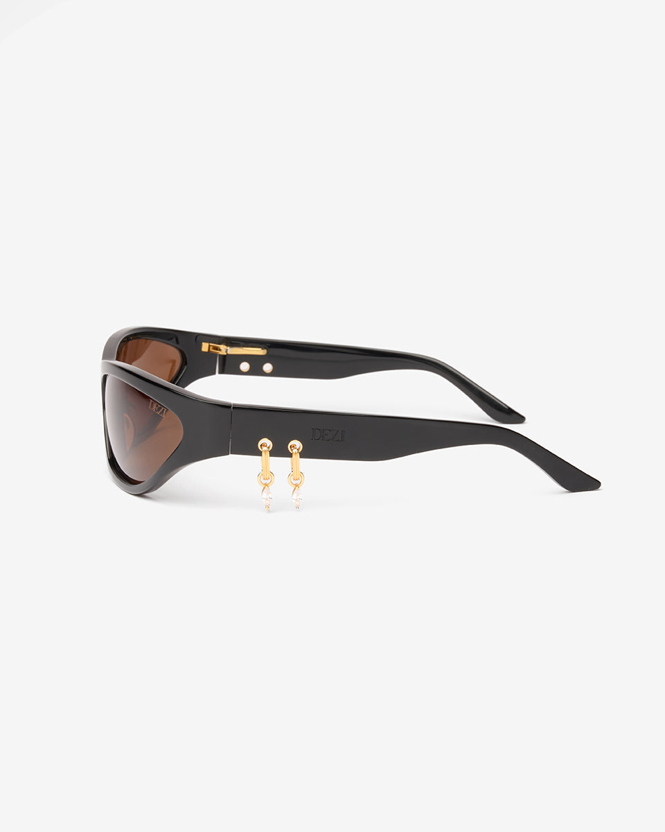 Stoned Sunglasses in Gold - Earrings — alternate angle