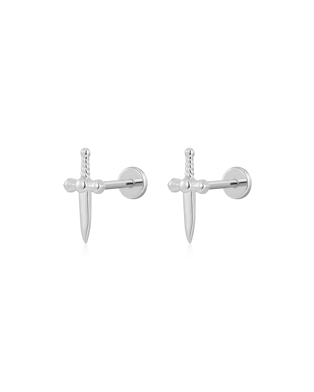 Dagger Studs in Silver - Earrings — alternate view