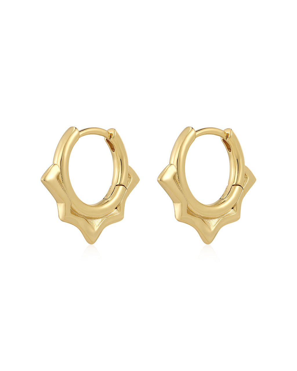 Dainty Spike Huggies in Gold - Earrings