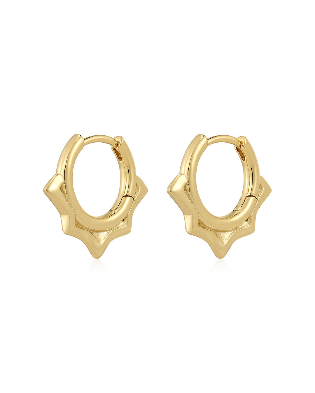 Dainty Spike Huggies in Gold - Earrings