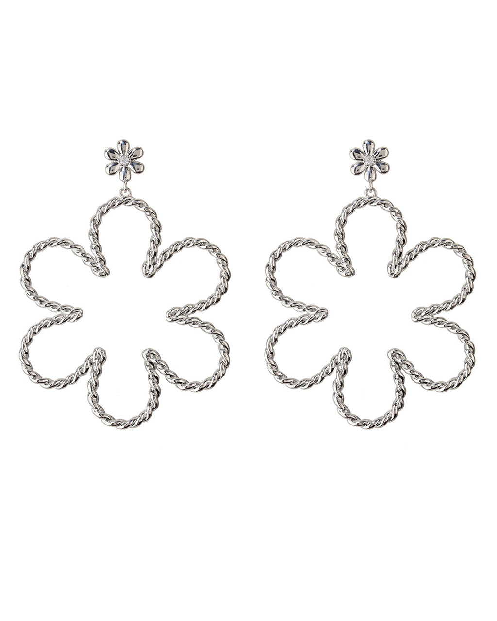 Daisy Rope Earrings - Silver