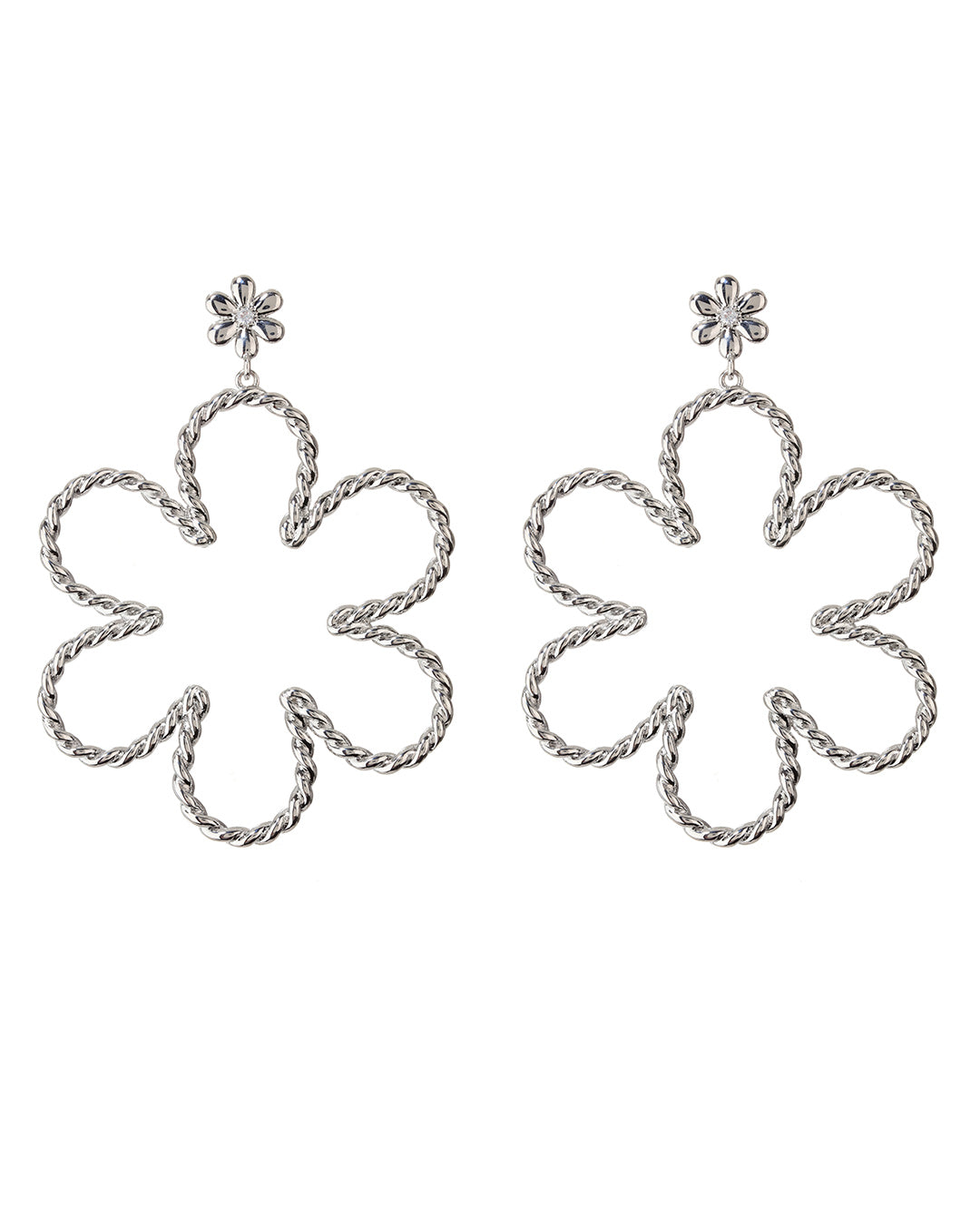 Daisy Rope Earrings - Silver