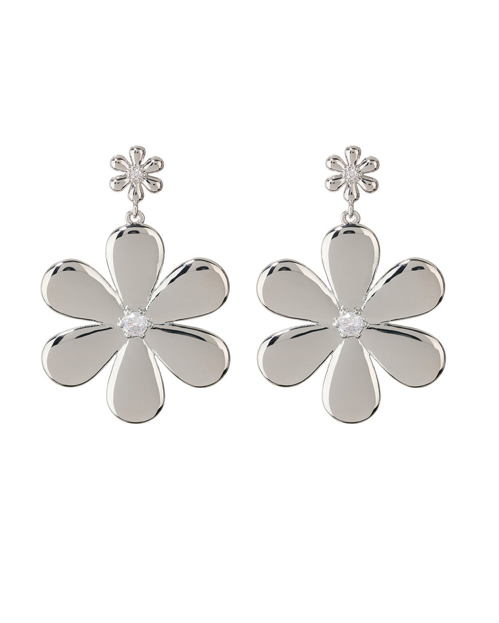 Daisy Statement Earring - Silver