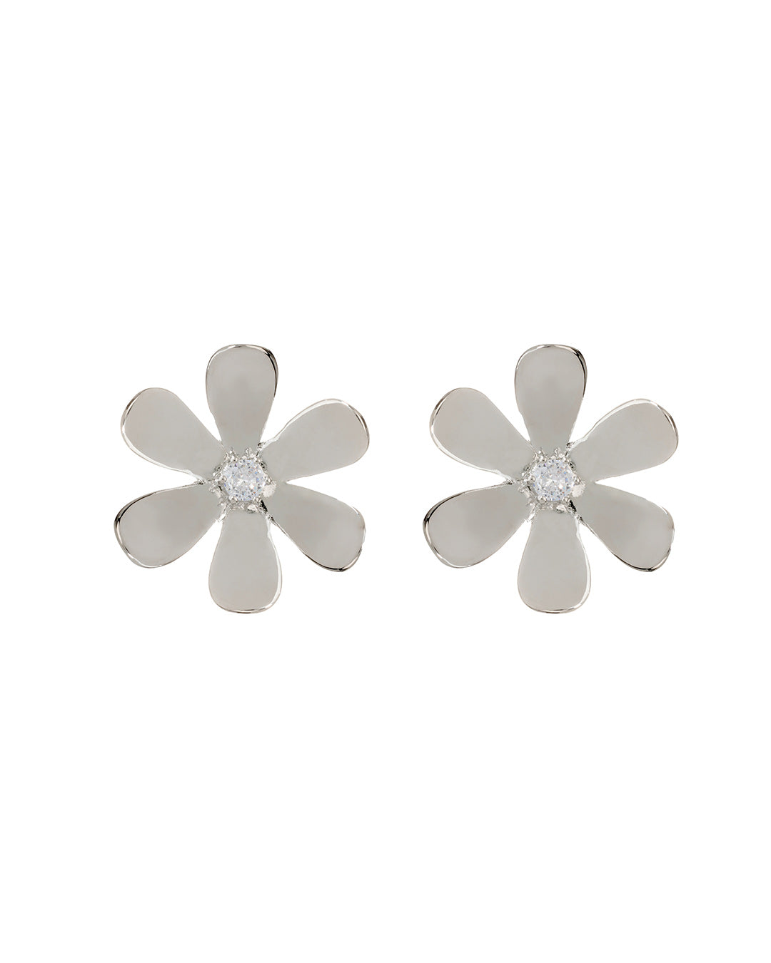 Daisy Statement Studs - Silver - Earrings