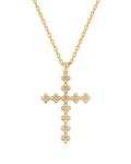 Daisy Stud Cross Necklace in Gold