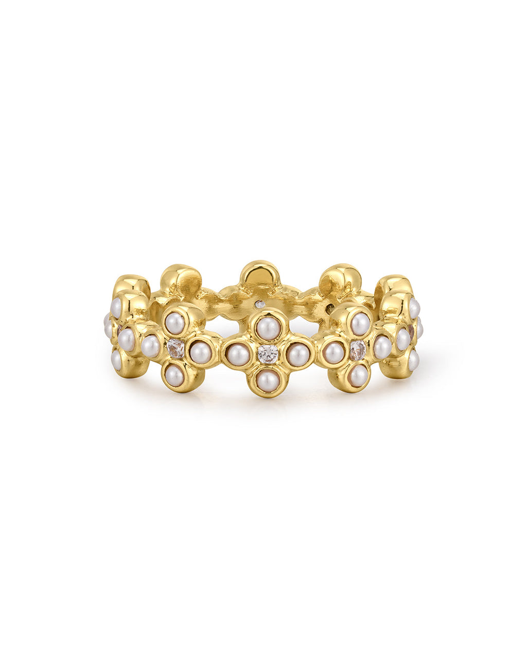 Daisy Stud Ring in Gold