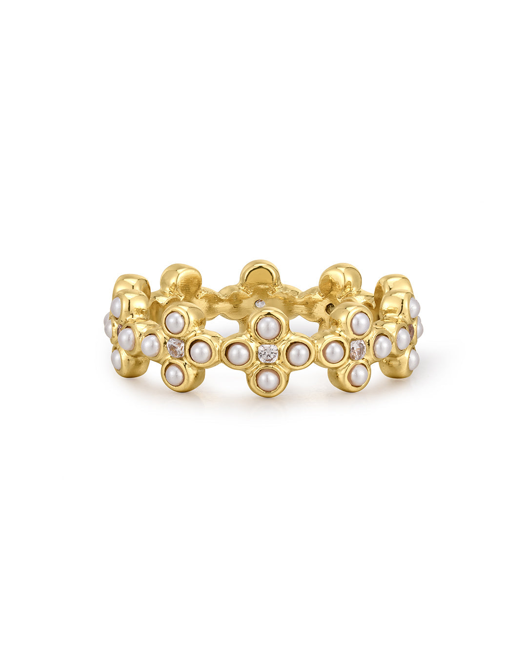 Daisy Stud Ring in Gold