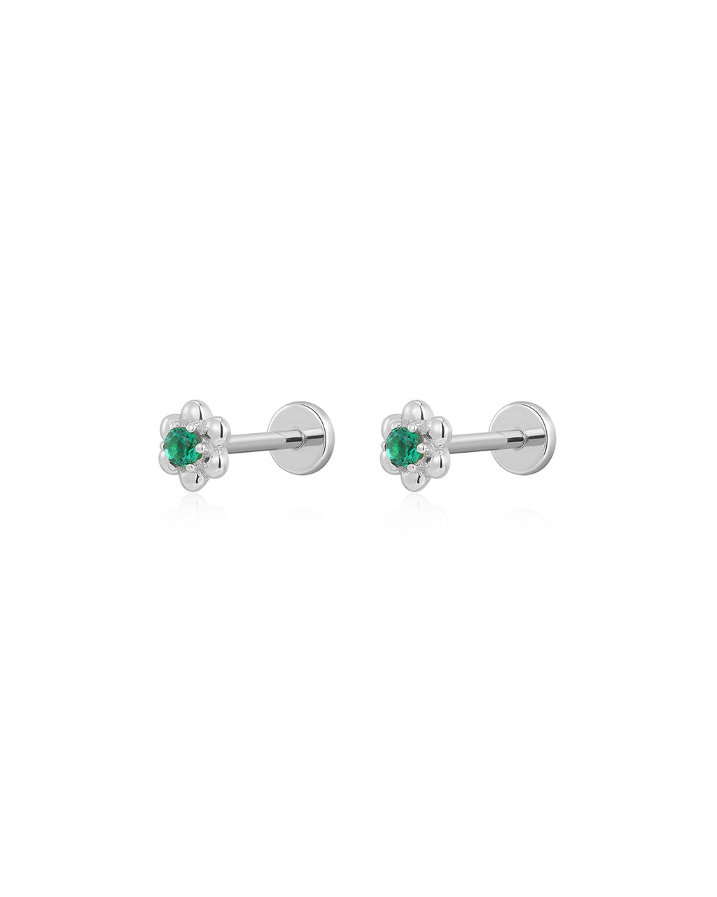 Daisy Studs in Silver - Earrings — alternate view