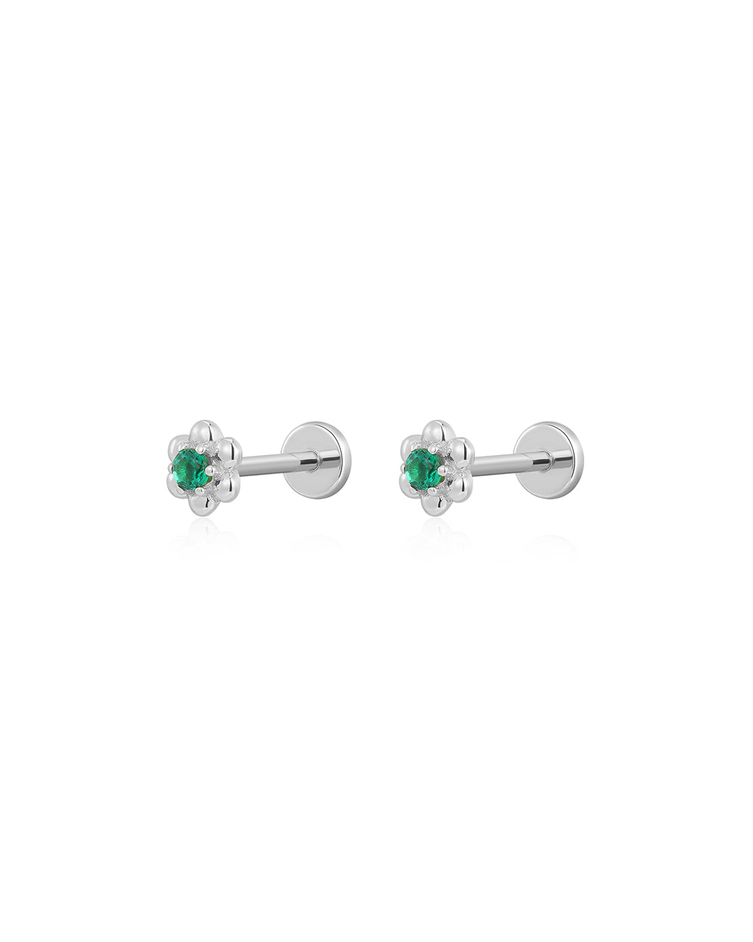 Daisy Studs in Silver - Earrings — alternate view