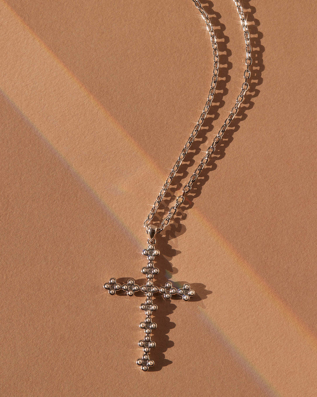 Daisy Stud Cross Necklace in Silver — alternate view 2