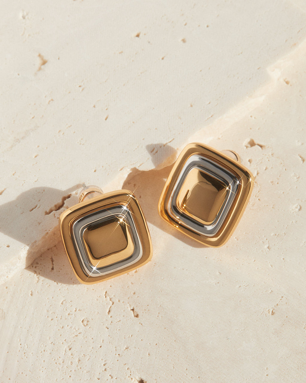 Dalia Two-Tone Studs - Earrings — detail view