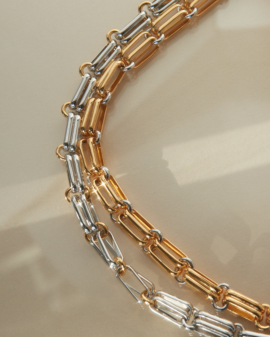 Dalia Two-Tone Chain Necklace — another angle