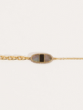 Izy Bracelet - Onyx Textured / Labradorite - front view