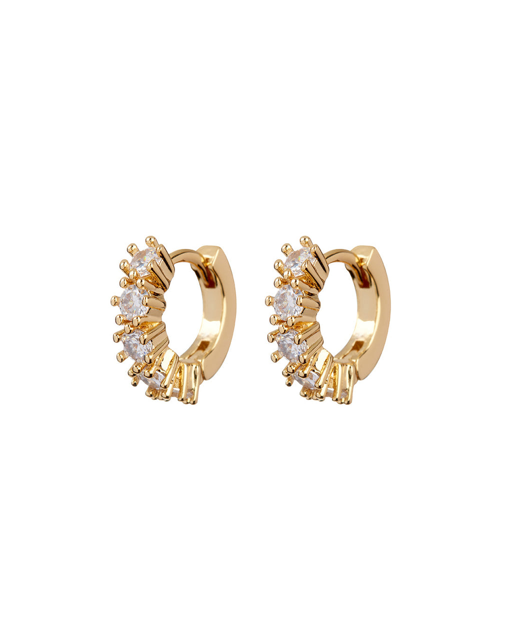 Diamond Bijoux Huggies - Gold - Earrings