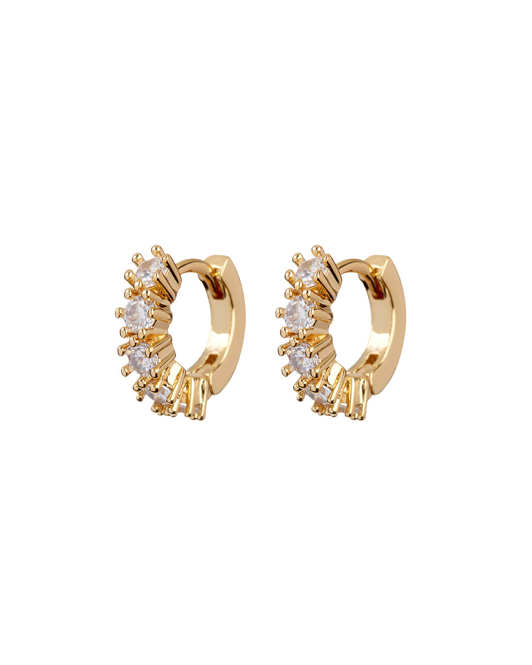 Diamond Bijoux Huggies - Gold - Earrings