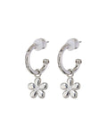 Diamonte Daisy Hoops - Silver