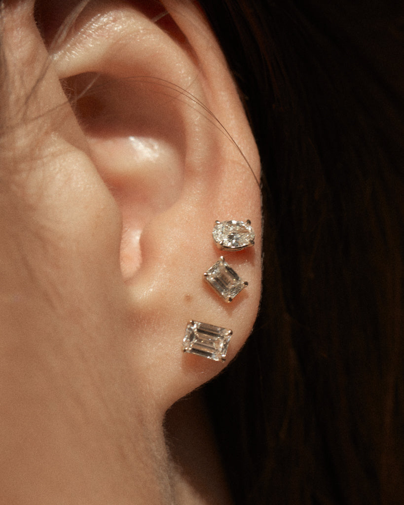 Ultimate Emerald Solitaire Studs - Earrings — alternate view 2