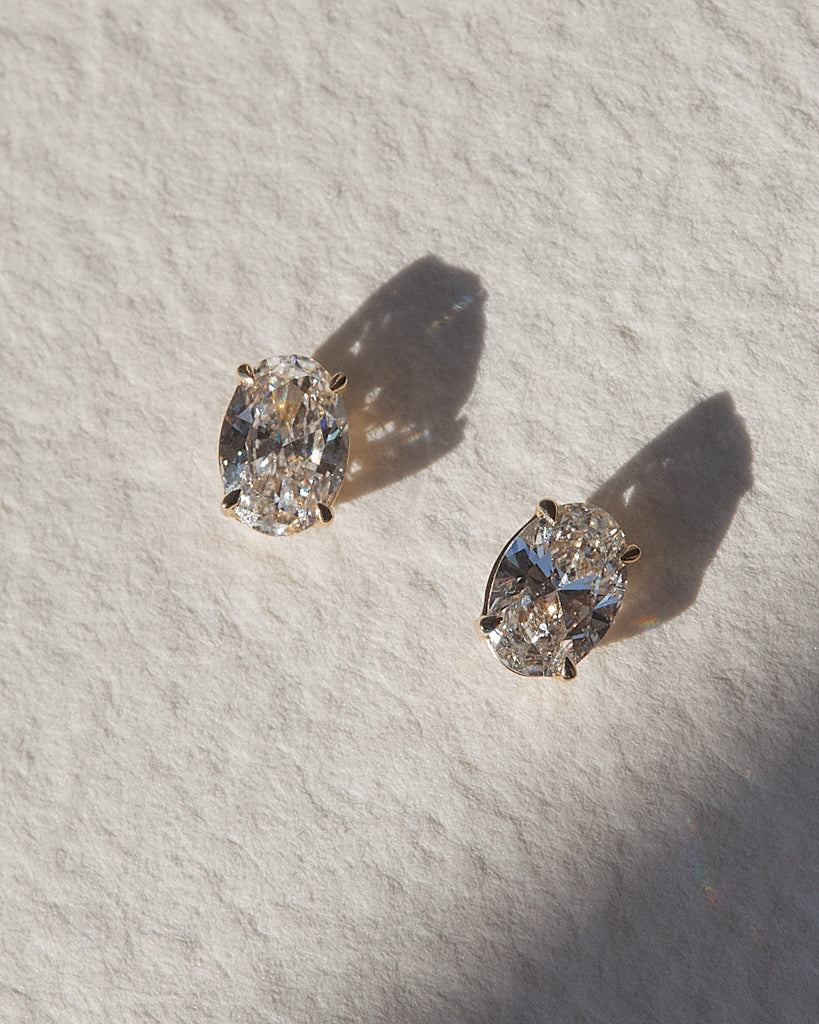 Ultimate Oval Solitaire Studs - Earrings — alternate view 2