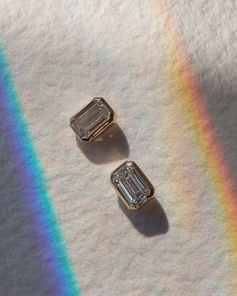 Bella Bezel Studs - Earrings — alternate angle
