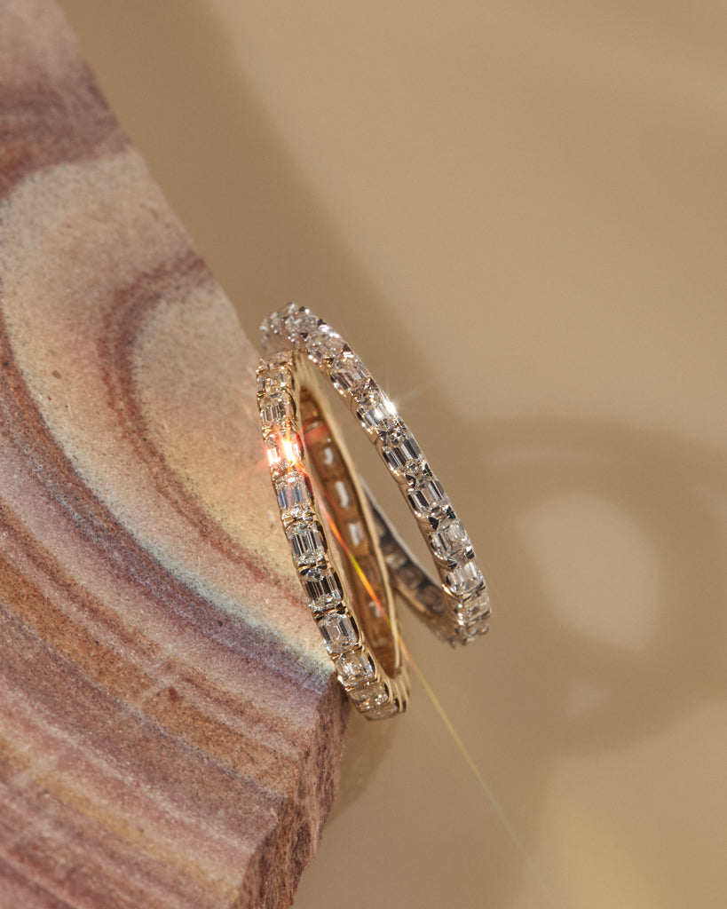 Perfect Emerald Eternity Band - Rings — another angle