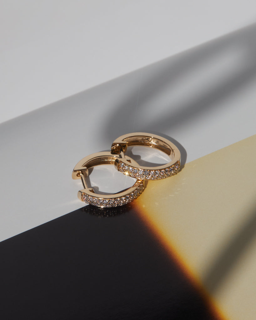 Super Shimmer Diamond Hoops (16.5mm) — another angle