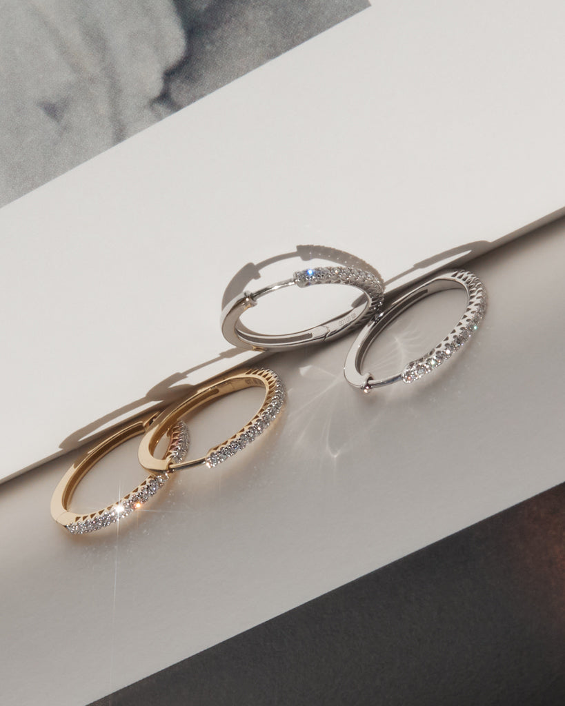 Dreamy Diamond Hoops (18mm) — alternate angle